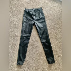 Express Skinny Leather Like Coated Jeans